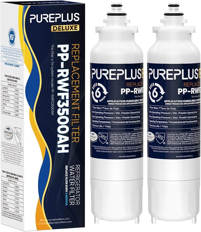PUREPLUS LT800P NSF/ANSI 401, 53, 42 & NSF P473 Certified Certified Replacement for LG ADQ73613401, Kenmore 469490, 9490, ADQ73613402, ADQ736134, LSXS26326S LMXC23746S, LT120F, 2Pack