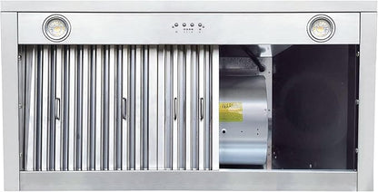 CT Copper Tailor Sloped Copper Vent Hood Wall Mount,30'' W,27''H, 610 CFM Exhaust Fan,Stainless Steel Vent,LED Light,Dishwasher-Safe Baffle Filters,VH8TR1