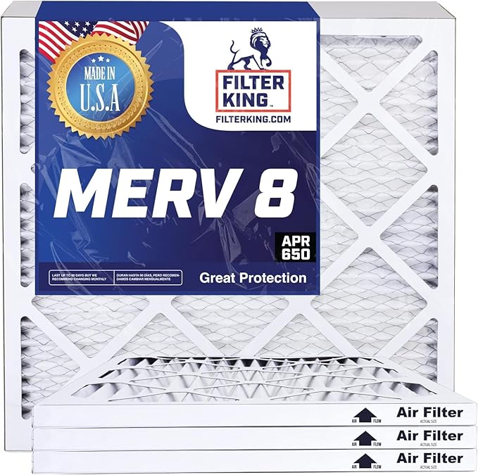 Filter King 29.5x35.5x2 Air Filter | 4-PACK | MERV 8 HVAC Pleated A/C Furnace Filters | MADE IN USA | Actual Size: 29.5 x 35.5 x 1.75"