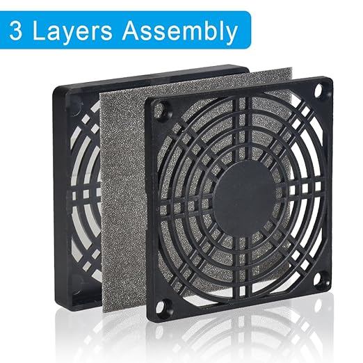 ELUTENG 80mm Fan Filter 2 Pack Ventilation Grill Cover IP40 Dustproof Cool Computer Ventilator Guard with Screwdrivers Dust Filter Kit for 8cm Cooling Fan Compatible for 80x80 Case Fan USB Cooling Fan