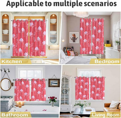 2 Panel Kitchen Cafe Curtains, Desert Camel Sunlight Filtering Nature Air Through, Home Decor Window Covering Tier Curtains for Living Room 80W x 63L inch Summer Sand Camel Animal Vintage Pink