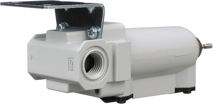 PneumaticPlus SAFD200-N02B-MEP Miniature Compressed Air Coalescing Filter, 0.01 Micron 1/4" NPT - Metal Bowl, Manual Drain, Bracket