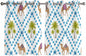2 Panel Kitchen Cafe Curtains, Camels Palm Trees Sunlight Filtering Nature Air Through, Home Decor Window Covering Tier Curtains for Bedroom Living Room Tropical Desert Animal Plants Polka Dot