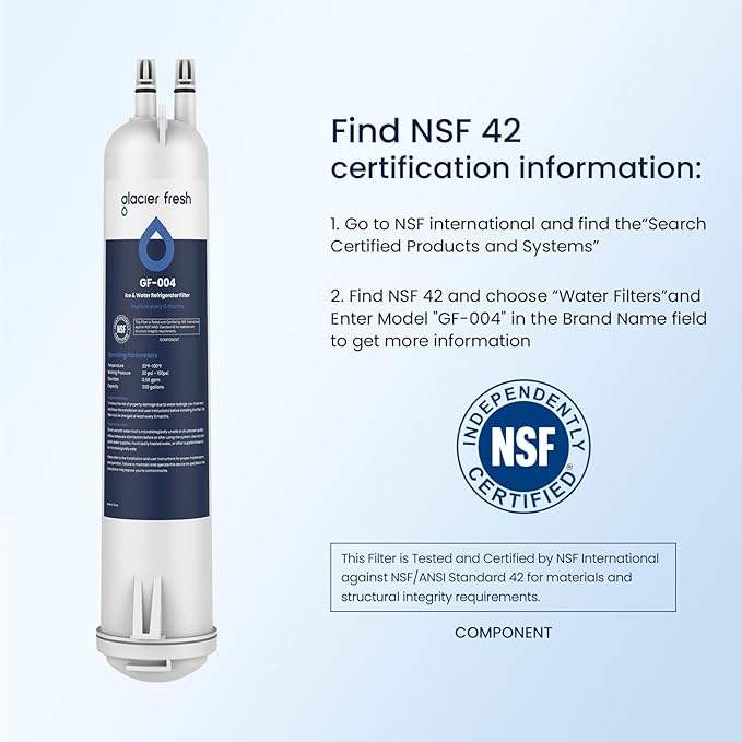 GLACIER FRESH EDR3RXD1 Compatible with 4396841 Refrigerator Water Filter, KAD3RXD1, WHR3RXD1, 4396841, 4396710, Filter 3, 46-9083,46-9030, 9030, 9083 Refrigerator Water Filter, 3 Pack