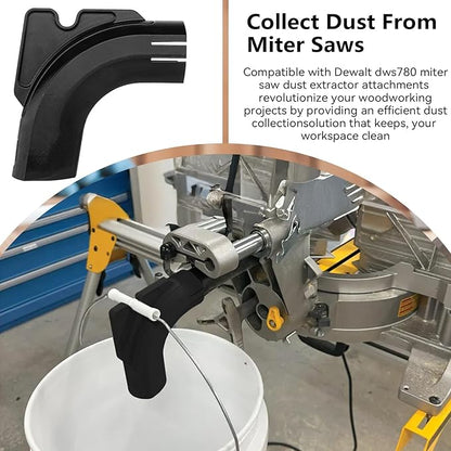 Compatible with Dewalt DWS780 Miter Saw Accessories,for Miter Saw Dust Collector, Fits Standard 5-Gallon Bucket, No Vacuum Needed,Pure Gravity-Based Dust Collection