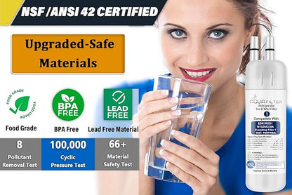 FILTER1 W10295370 A Refrigerator Water Filter Replacement Compatible for EDR1RXD 1 WATER FILTER W10295370 A Refrigerator Models (4-PACK)
