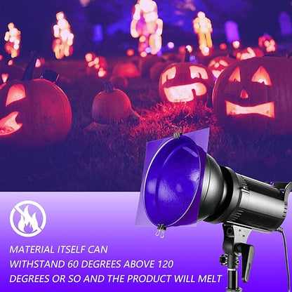 Sakolla Halloween Gel Filter, 10 Pcs Orange Purple Color Correction Gel Light Filter, Transparent Color Overlays Film Plastic Sheets for Lighting, Led Light Outdoor Landscape 8.5 x 11 Inch