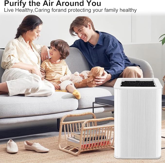 121 Replacement Filter Compatible for Blueair Blue Pure 121 Smart Machine, 2 in 1 Filtration System, White Airborne Particle Dust Pet Dander Filter&Odor Smoke Smell Activated Carbon Filter, 1 Pack