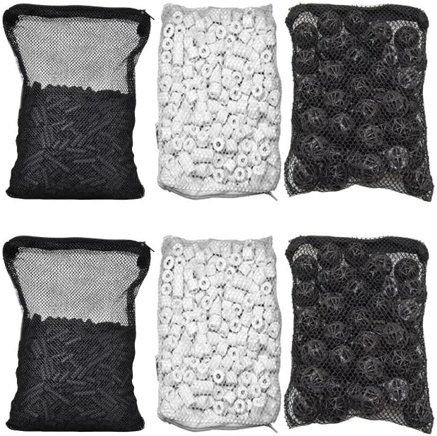 CNZ® Aquarium Filter Media Kits (Double Pack) - Activated Carbon, bio Ball, Ceramic Ring