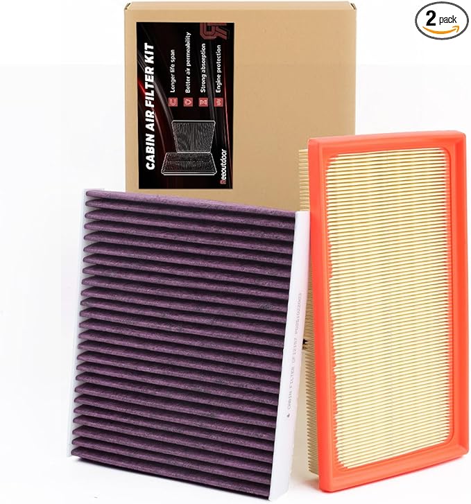 Engine & Cabin Air Filter Kit for 2019-2025 RAV4 Hybrid, 2018-2025 Camry Hybird, 2020-2025 Highlander Hybrid, 2021-2025 Sienna, 2019-2022 Avalon Hybrid, 2021-2024 Venza Hybrid,Replaces#CA12289,CF12157