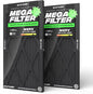 PuroAir MegaFilter - 12x24x1 Air Filter MERV 13 Activated CarbonTech Defense - Heavy Duty 3 Layer Furnace Filters Allergens, Pollen, Dust, Pet Dander, Smoke, Odors - HVAC Air Filter 12x24x1 (2-Pack)