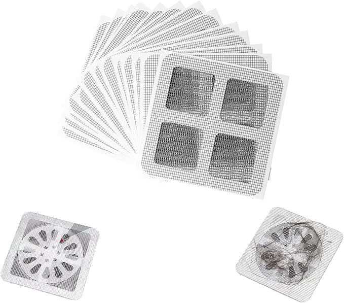 Disposable Floor Drain Sticker, Hair Drain Catcher, Shower Drain Square Mesh Stickers, Suit Sewer Filter Screen, Bathtub, Bathroom, Kitchen, Sink Floor Stickers, 30 PCS