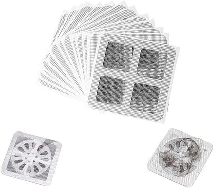 Disposable Floor Drain Sticker, Hair Drain Catcher, Shower Drain Square Mesh Stickers, Suit Sewer Filter Screen, Bathtub, Bathroom, Kitchen, Sink Floor Stickers, 30 PCS
