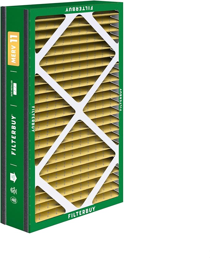 Filterbuy 16x25x3 Air Filter MERV 11 Superior Pet & Allergy Defense (2-Pack), Electrostatic Pleated HVAC AC Furnace Filters for Trion Air Bear, Lennox X0581 & More (Actual Size: 15.63 x 24.13 x 3.00)