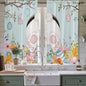 Easter Bunny Window Curtains 63 Inch Long 2 Panel Set,Rod Pocket Bedroom Curtains & Drapes,Easter Eggs Spring Farmhouse Wood Grain Teal Blue Light Filtering Window Treatment 42"W x 63"L