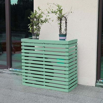 Wood Air Conditioner Fence Screen - Hide Outdoor Unit Stylishly with Tall Weatherproof Shutters Central Air Conditioner Covers (Green L120Xw60Xh105Cm)