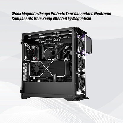 120mm Dust Filter PC for Computer Cooler Fan/PSU/Routers PVC 50 Mesh, Computer Fan Filter Grills Magnetic with Screws Dustproof Case Cover (PVC V4.0, 120 * 120mm, 2pcs, Black)
