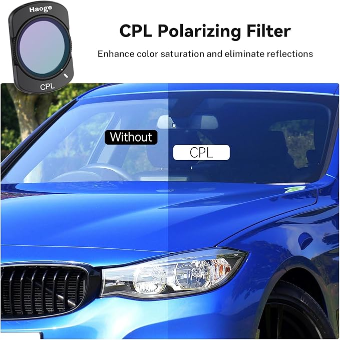 Haoge Magnetic CPL Filter for DJI Osmo Pocket 3 Creator Combo Accessories,Multi-Coated Circular Polarizer Filter with Screen Protector,Action Camera Accessories