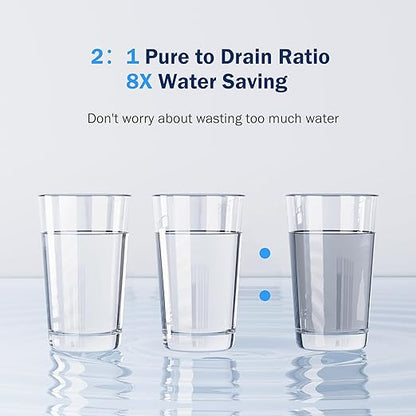 Frizzlife 600GPD Reverse Osmosis Water Filter System, NSF/ASNI 58&53&42&372 Standard, 11 Stage Tankless RO Water Filter, Under Sink Water Filtration, 2:1 Pure to Drain, Reduces TDS, BPA Free, PX600