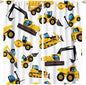 Kids Construction Equipment Window Curtains, Excavator Tractor Tow Truck Rod Pocket Decorative Windows Curtain for Children Teens Boys Girls Room Decor 84x84in (30% Blackout)