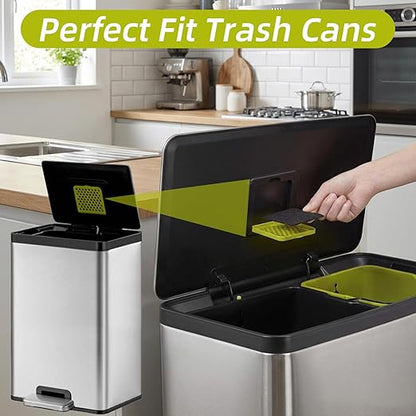 8 Pack Trash Can Odor Filter Refills for Compost Bin, Square Carbon Compost Filters for Countertop Bin, Activated Carbon Filter Charcoal Deodorizer Sheets for Indoor Trash Cans