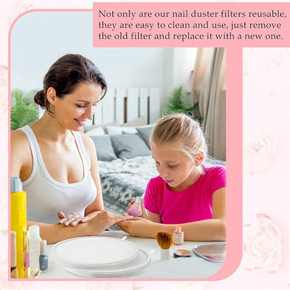 Juexica 2 Pcs Nail Dust Collector Filter Replacement No Spillin Reusable Nail Art Suction Filter Vacuum Fan Dust Collector Extractor Suction Machine Art Salon