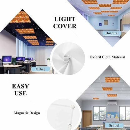 Tropical Plant Cactus Fluorescent Light Covers 1 Pack Western Cowboy Horse Sunset Deserts Orange Magnetic Fluorescent Ceiling Lights Filters for Office Classroom Home Drop Ceiling 4x2 Feet