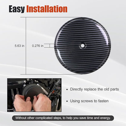 18-762 Air Cleaner Outer Cover for Billet Sucker and Big Sucker Stage, Carbon Fiber Pattern Cover Compatible with Most Harley Davidson Models