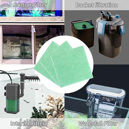 BOROLA 11.8×11.8 in Aquarium Filter Media Pad High-Density Bio Filter Sponge, Dual-Layer Water Purification Cotton, Cut Fish Filter Accessories Floss for Freshwater Saltwater Planted Tanks(3-Pack)