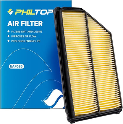 PHILTOP Engine Air Filter CA9361 Replacement for 2001-2006 Acura MDX (3.5L), 2003-2008 Honda Pilot (3.5L), Rigid panel