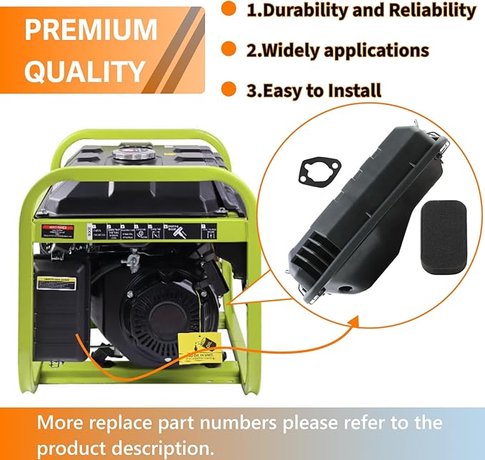 196cc 212cc 224cc Generator Air Filter Cleaner with Housing Cover Box Assembly for 3000 3500 4000 4500 Watt Champion Predator Firman Generators for Honda and Clone GX140 GX160 GX200