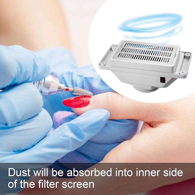 Nail Dust Collector Filter Stainless Steel Replacement Accessory for YM8A Vacuum Cleaner Effectively Collects Dust While Filing or Polishing Nails 19.8 x 12.4cm Size