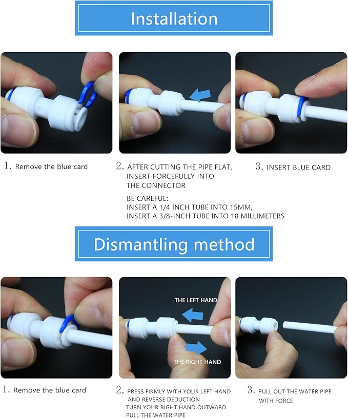 Water purifier adapter, 1/4 "FPT x 1/4" pipe quick connector, outer diameter 1/4 inch quick push plastic pipe connector, suitable for reverse osmosis filtration RODI system 5PC