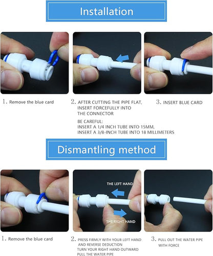 Water purifier adapter, 1/4 "FPT x 1/4" pipe quick connector, outer diameter 1/4 inch quick push plastic pipe connector, suitable for reverse osmosis filtration RODI system 5PC