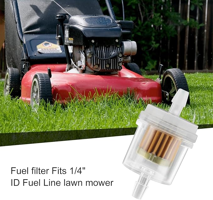 12pcs 1/4 Inch Gas Inline Fuel Filter Compatible with MTD Kohler Kawasaki John Dere Birgs & Straton Taotao Scooter ATV Motorcycle Small Engine Generator Lawn Mower Universal Fuel Filter