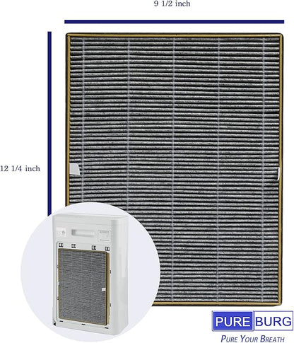 PUREBURG Replacement HEPA Filters Compatible with Euhomy AP-01 Air Purifier, 2-in-1 Activated carbon Air Clean Dust VOCs Odor PM2.5 Smoke,2-Pack