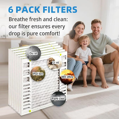 24x24x2 Air Filter AC Furnace MERV 13 Comparable with MPR 1900 FPR 10 HVAC Air Condition cabin Vent Fan Electrostatic Pleated Actual Size 23.43 x 23.43 x 1.75 6 Packs