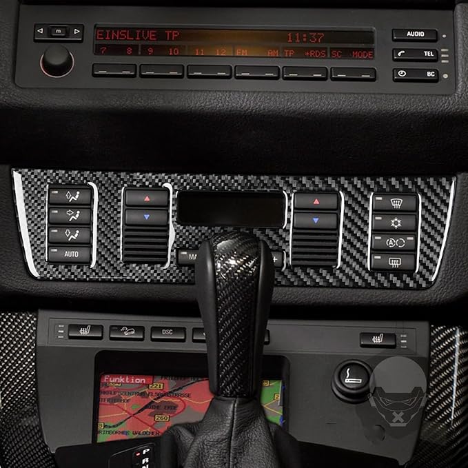 Carbon Fiber Interior Full Compatible with BMW X5 Air Conditioner Control Panel-1