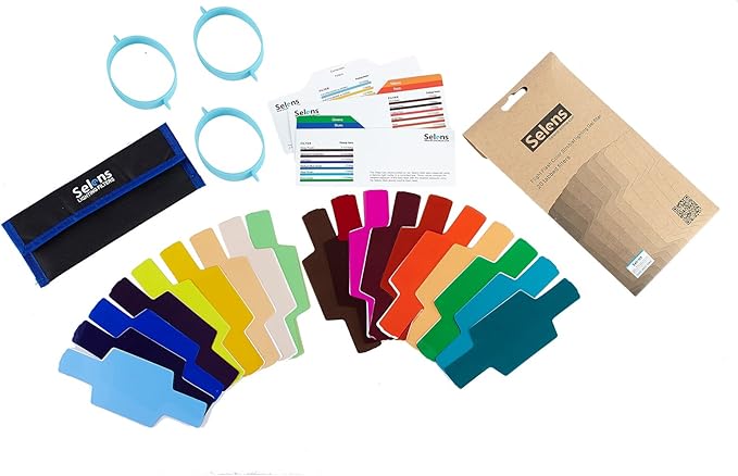 Selens Universal Lighting Filter Kit - 20pcs Color Correction Gels for Camera Flash & Studio Lighting