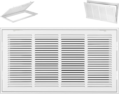 Fancat Return Air Filter Grille for 24x12 Ducts, Steel Air Vent Cover with Removable Door for 1" Filters | Fits Sidewall & Ceiling | Outer Size: 26 5/8" W x 14 5/8" H