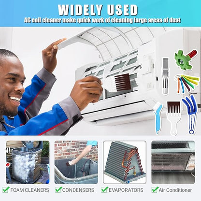 6 Pcs Air Conditioner Fin Comb Cleaner Set, Ac Fin Comb Straightener Tool, Radiator Comb for a/c Unit,Ac Coil Cleaner Brush for HVAC Condenser Evaporator Repair Clean Tool