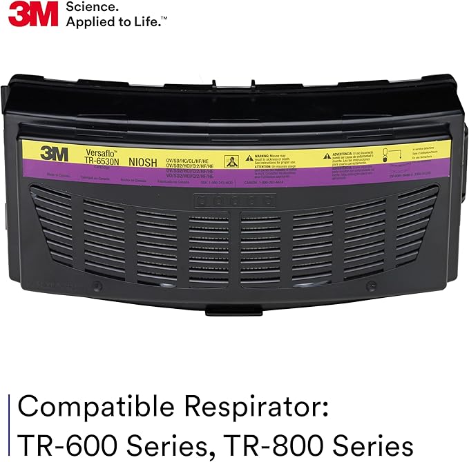 3M Versaflo Organic Vapor/Acid Gas/HEPA Cartridge TR-6530N, for TR-600/800 PAPR