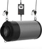 Air Carbon Filter with Built-in Fan, 4 Inch, Australian Virgin Charcoal, Carbon Filter for Grow Tent, Hydroponics, with Speed Control, Prefilter and Hanging Ropes
