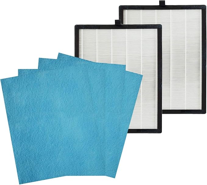 PUREBURG Replacement Filter Set Compatible with KVV & UNbeaten Pets 300 Air Purifiers,2-Pack H13 HEPA 4-Stage Filtration Pre-Filter (washable)