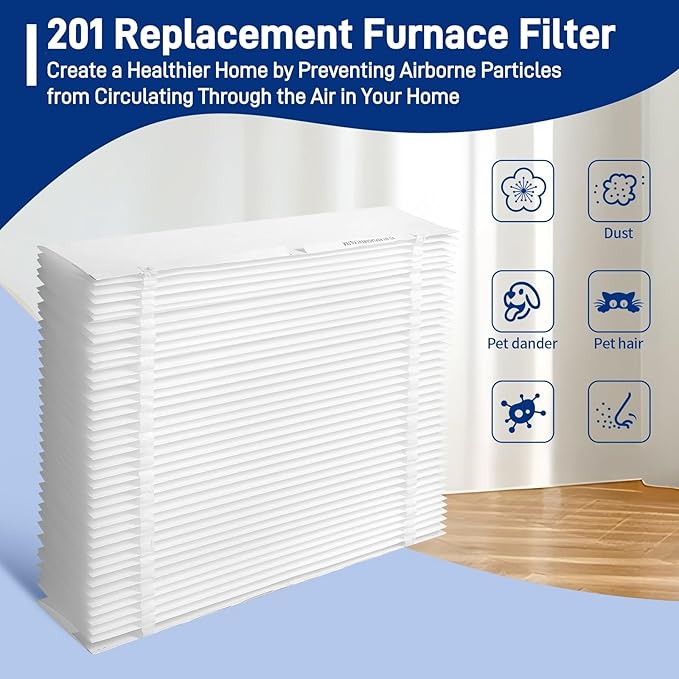 2-Pack 201 Replacement Furnace Filter Compatible with Aprilaire Space-Gard 2200,2250 Whole-House Air Purifier and X0445,MERV-10, 20x25x6 Air Filter
