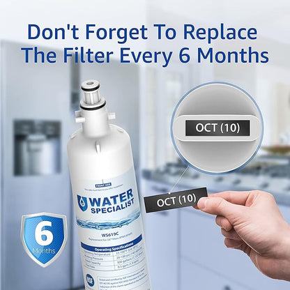 Waterspecialist Replacement for GE® RPWFE®, RPWF (Built-in CHIP) Refrigerator Water Filter, Compatible with GYS22GMNES, GYE22HSKSS, PYE22PELDS, GFE26GMKES, GFE26GGHWW, PFE28KYNFS, 3 Filters