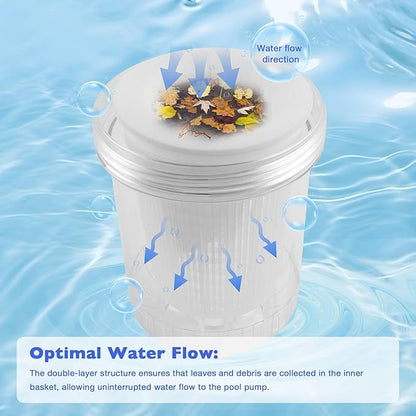 ATRACYPART Inline Leaf Catcher Canister for Pool Vacuum Compatible with Hayward W560 PoolVac Navigator Standard, Durable Leaf Trap Filter with White Basket, 5 Pcs Skimmer Socks
