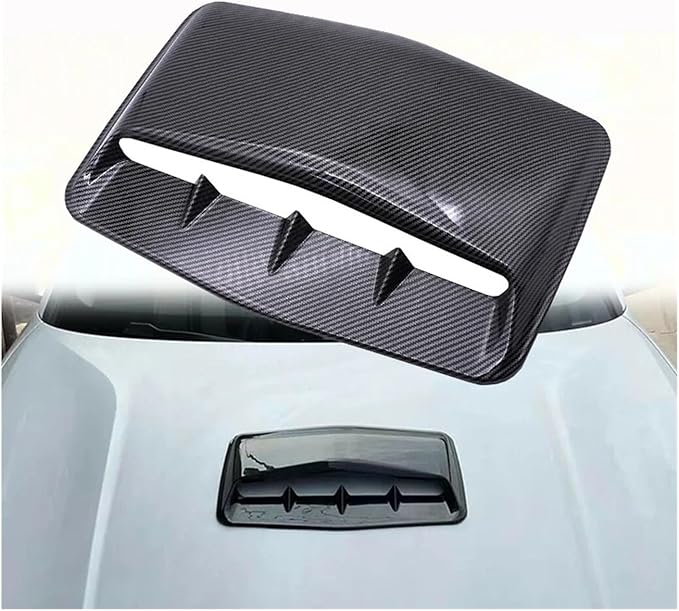 Universal Car Hood Scoop Air Flow Intake Decorative Turbo Bonnet Vent Cover Compatible With Audi And BMW Compatible With VW And Civic(Carbon)