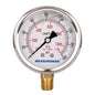 MEASUREMAN Lead-Free Pressure Gauge, 2-1/2inch Dial, Glycerin Filled, 0-160psi/kpa, Stainless Steel Case, 1/4inchNPT Lower Mount
