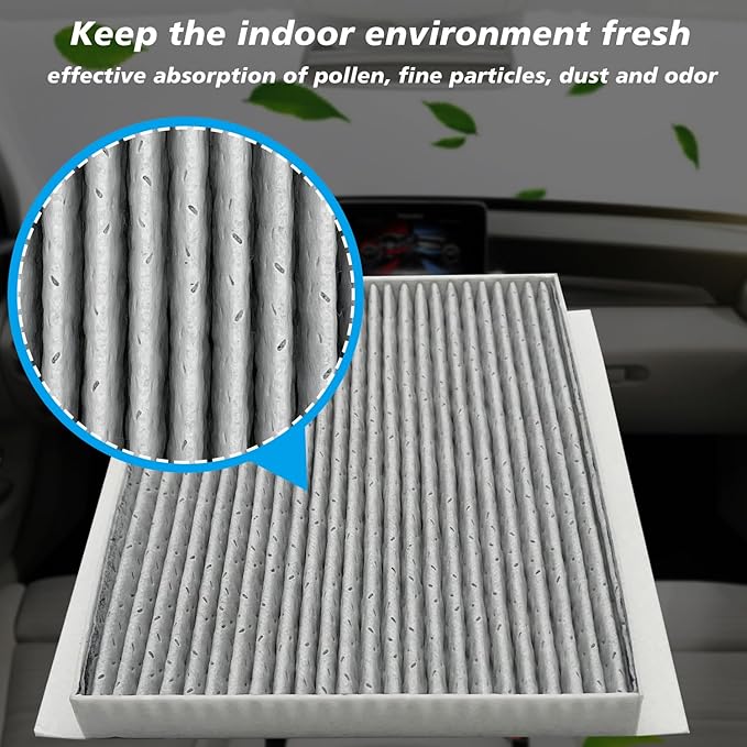 Cabin Air Filter JM2H0 Fits for 2008-11 Accent, 2007-16 Elantra, 2013-14 Elantra Coupe, 2013-17 Elantra GT, 2014-18 Forte, 2014-16 Forte Koup, 2014-18 Forte5, Replacement CF10728, 971330Q000